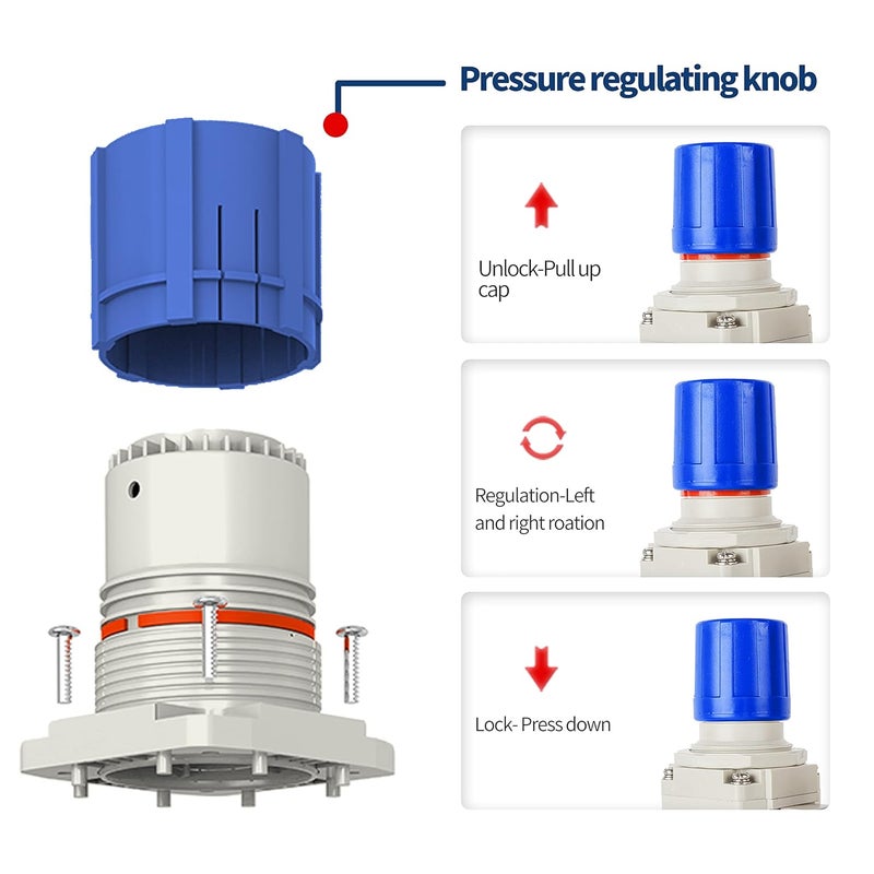 BLCH 1/2" NPT Air Pressure Regulator - Air Regulator for Compressor,Air Compressor Regulator Air Drying System AR4000-04 Gauge 0-160 PSI - Image 2